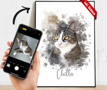 Laden Sie das Bild in den Galerie-Viewer, Dein Haustier als Portrait Artwork auf einem Poster mit Druck & Bilderrahmen