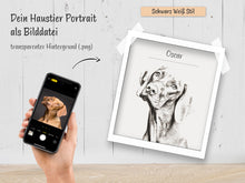 Laden Sie das Bild in den Galerie-Viewer, Dein Haustier als Portrait Artwork auf einem Poster mit Druck & Bilderrahmen