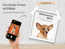 Laden Sie das Bild in den Galerie-Viewer, Dein Haustier als Portrait Artwork auf einem Poster mit Druck & Bilderrahmen