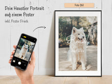 Laden Sie das Bild in den Galerie-Viewer, Dein Haustier als Portrait Artwork auf einem Poster mit Druck & Bilderrahmen
